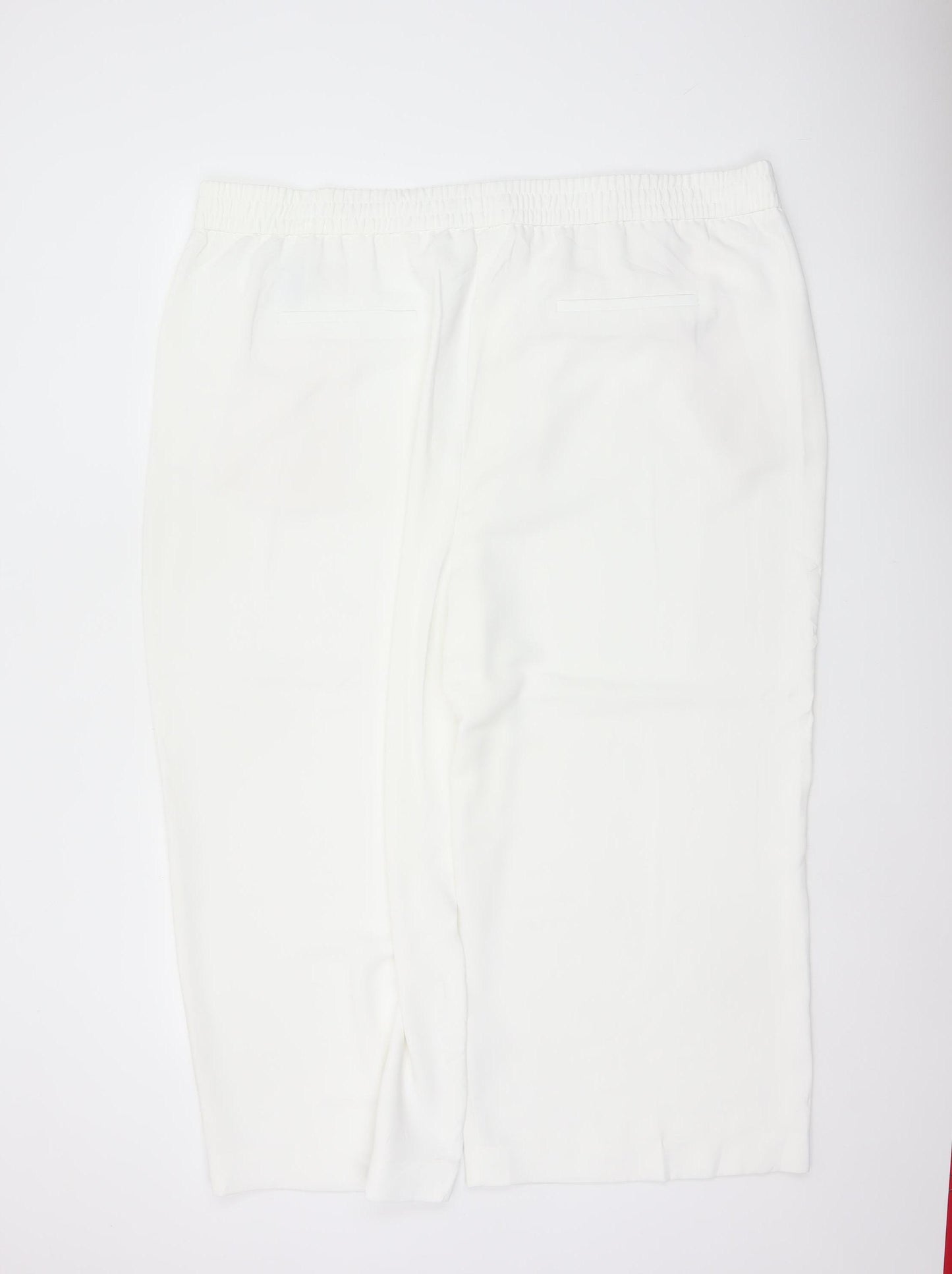 M&S Women’s White Size 24 Wide-Leg Drawstring Trousers