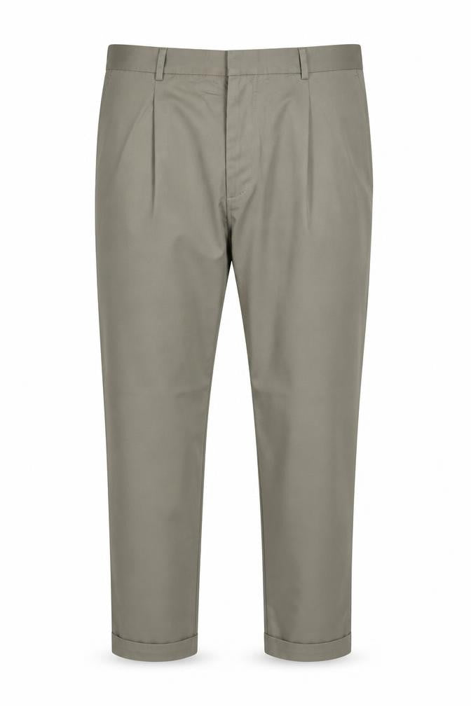 Front view of Autograph Marks & Spencer Men’s Beige 42 Short Tapered Stretch Trousers