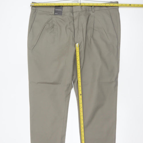 Autograph Marks & Spencer Men’s Beige 42 Short Tapered Stretch Trousers
