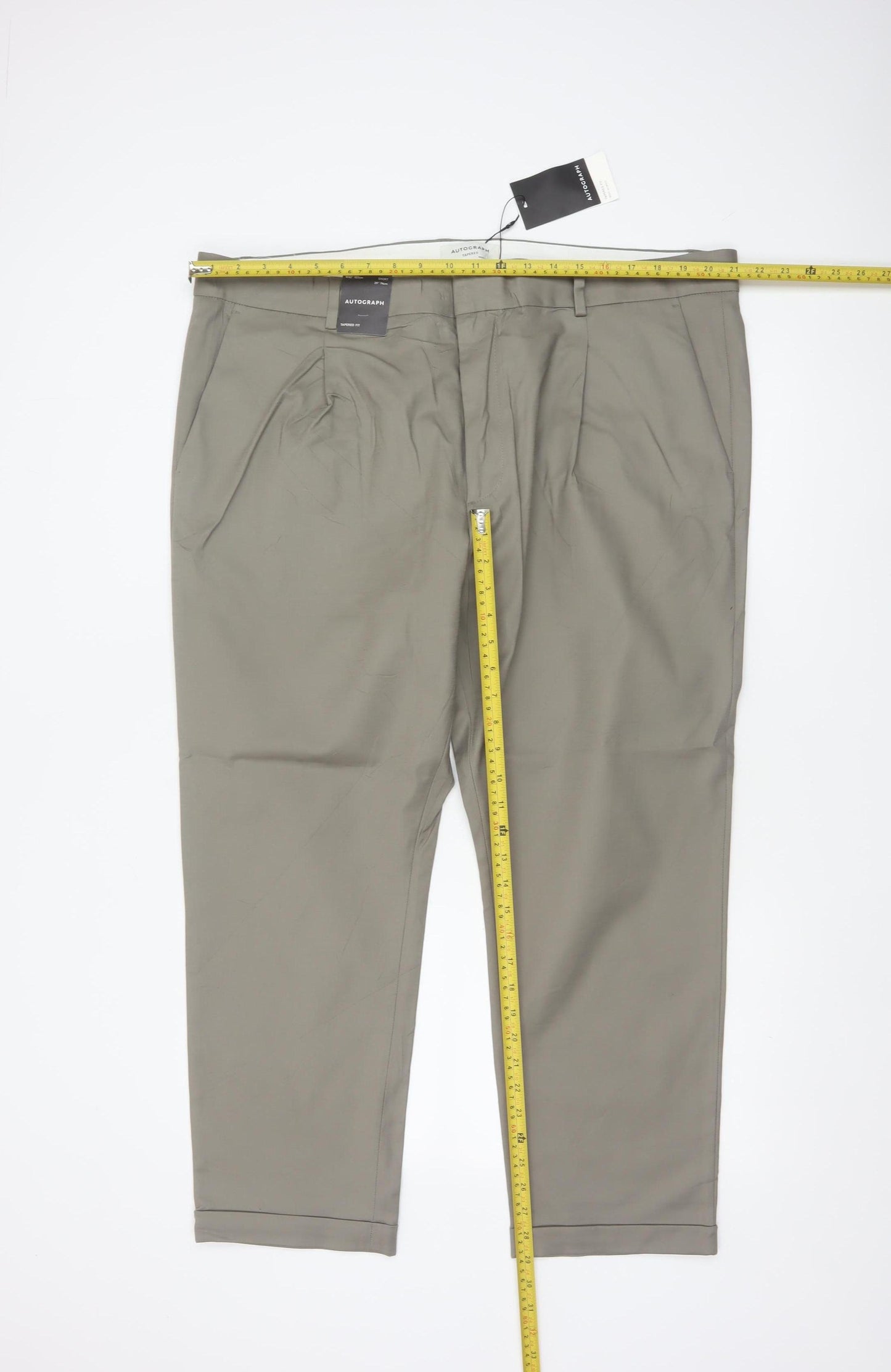 Autograph Marks & Spencer Men’s Beige 42 Short Tapered Stretch Trousers