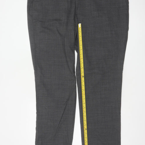 Marks and Spencer Men's Grey 44 Wool Blend Regular Fit Dress Trousers