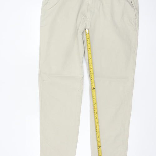 Marks & Spencer Men's Beige Chino Trousers 38W 31L Regular Cotton Stretch
