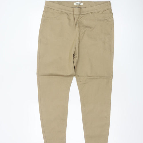 Marks & Spencer Women Beige UK 16 Short Jeggings Skinny Stretch Trousers