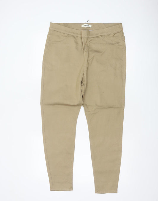 Marks & Spencer Women Beige UK 16 Short Jeggings Skinny Stretch Trousers