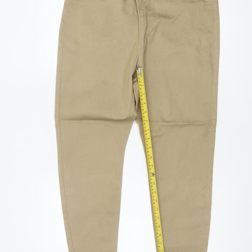 Marks & Spencer Women Beige UK 16 Short Jeggings Skinny Stretch Trousers