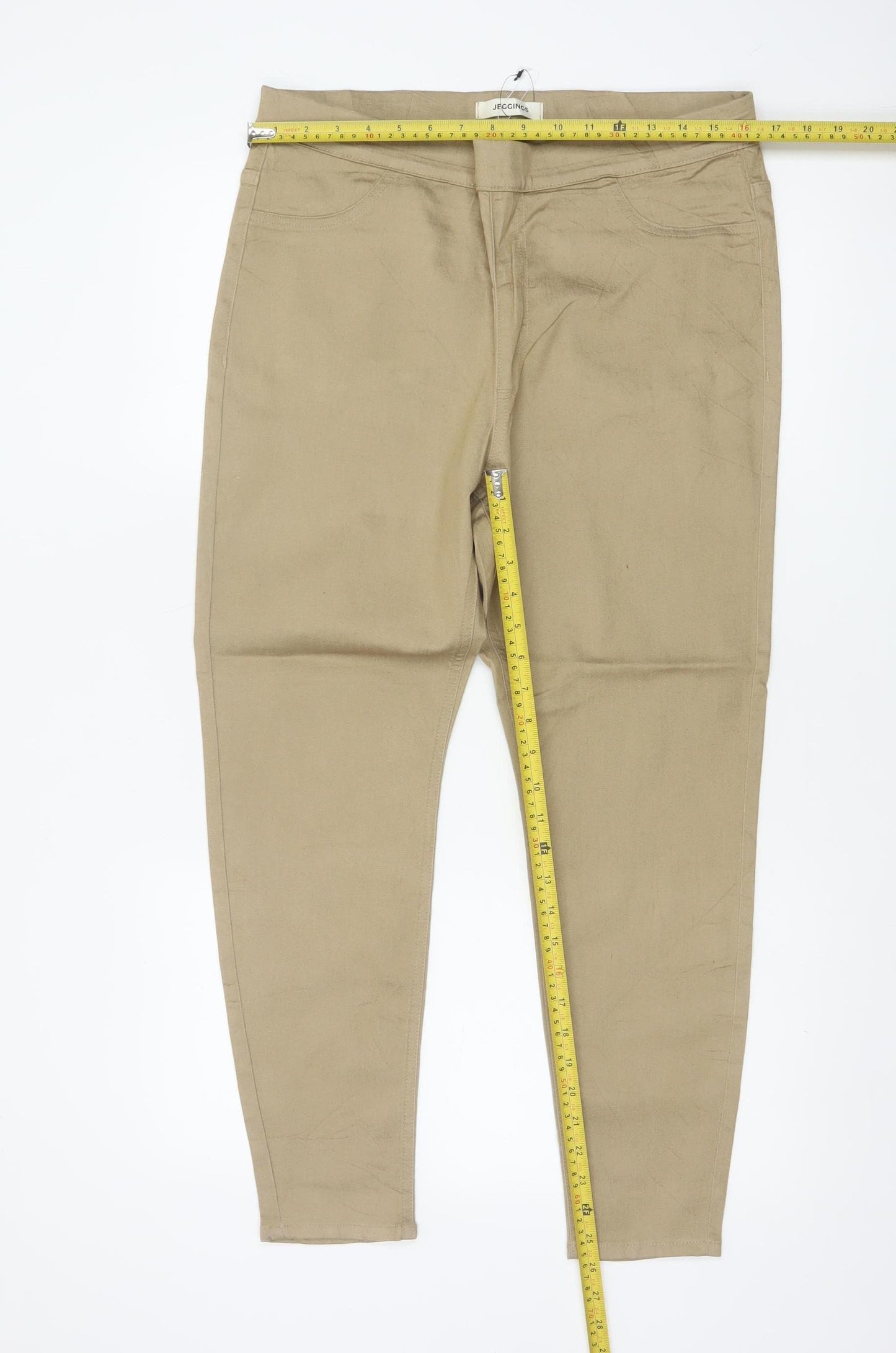 Marks & Spencer Women Beige UK 16 Short Jeggings Skinny Stretch Trousers