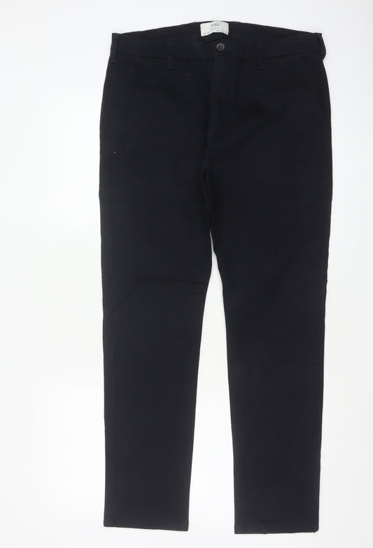 Marks & Spencer Men's Black 34/31 Slim Fit Cotton Stretch Trousers