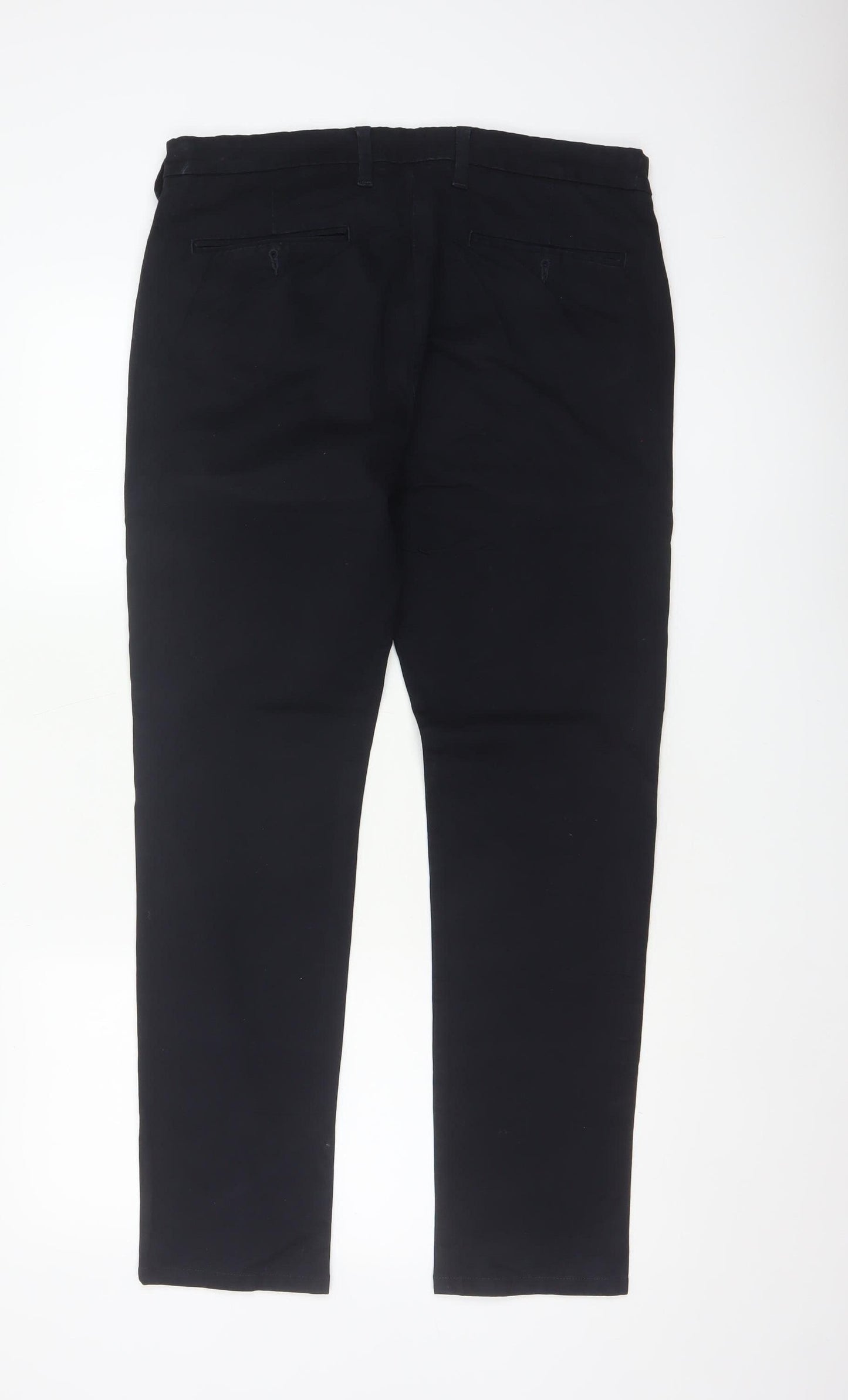 Marks & Spencer Men's Black 34/31 Slim Fit Cotton Stretch Trousers