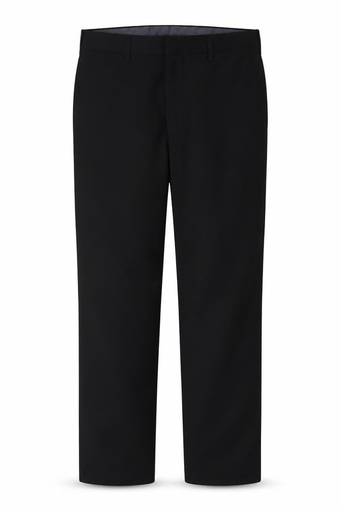 Front view of Marks & Spencer Men’s Black 32 Regular Wool Blend Straight Dress Trousers