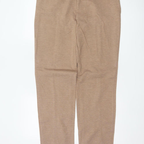 Marks & Spencer Women's Beige UK 14 Long Tailored Straight Trousers