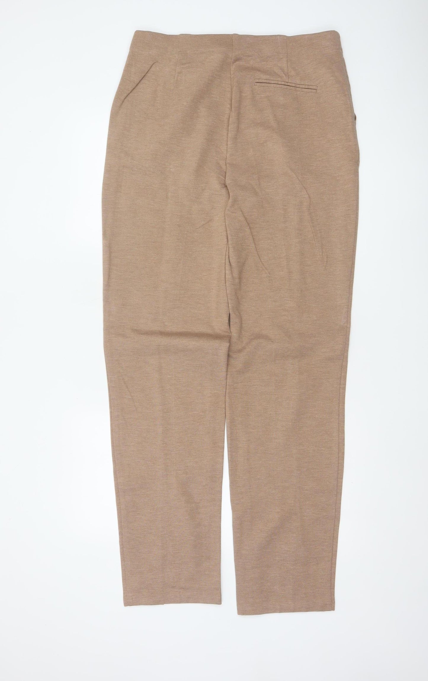 Marks & Spencer Women's Beige UK 14 Long Tailored Straight Trousers