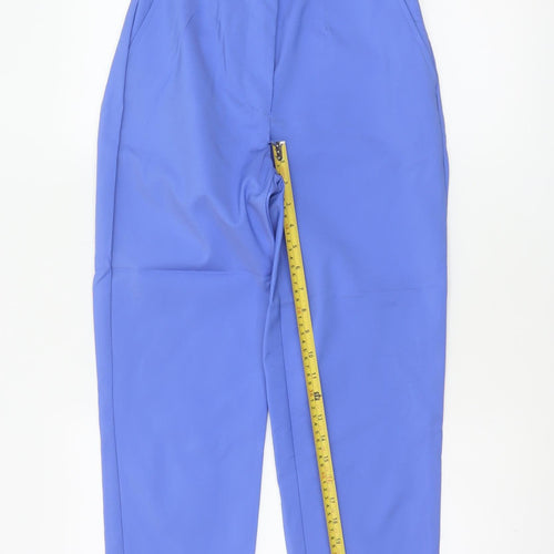 M&S Women’s Blue UK 8 Tapered Smart Trousers Stretch Pockets