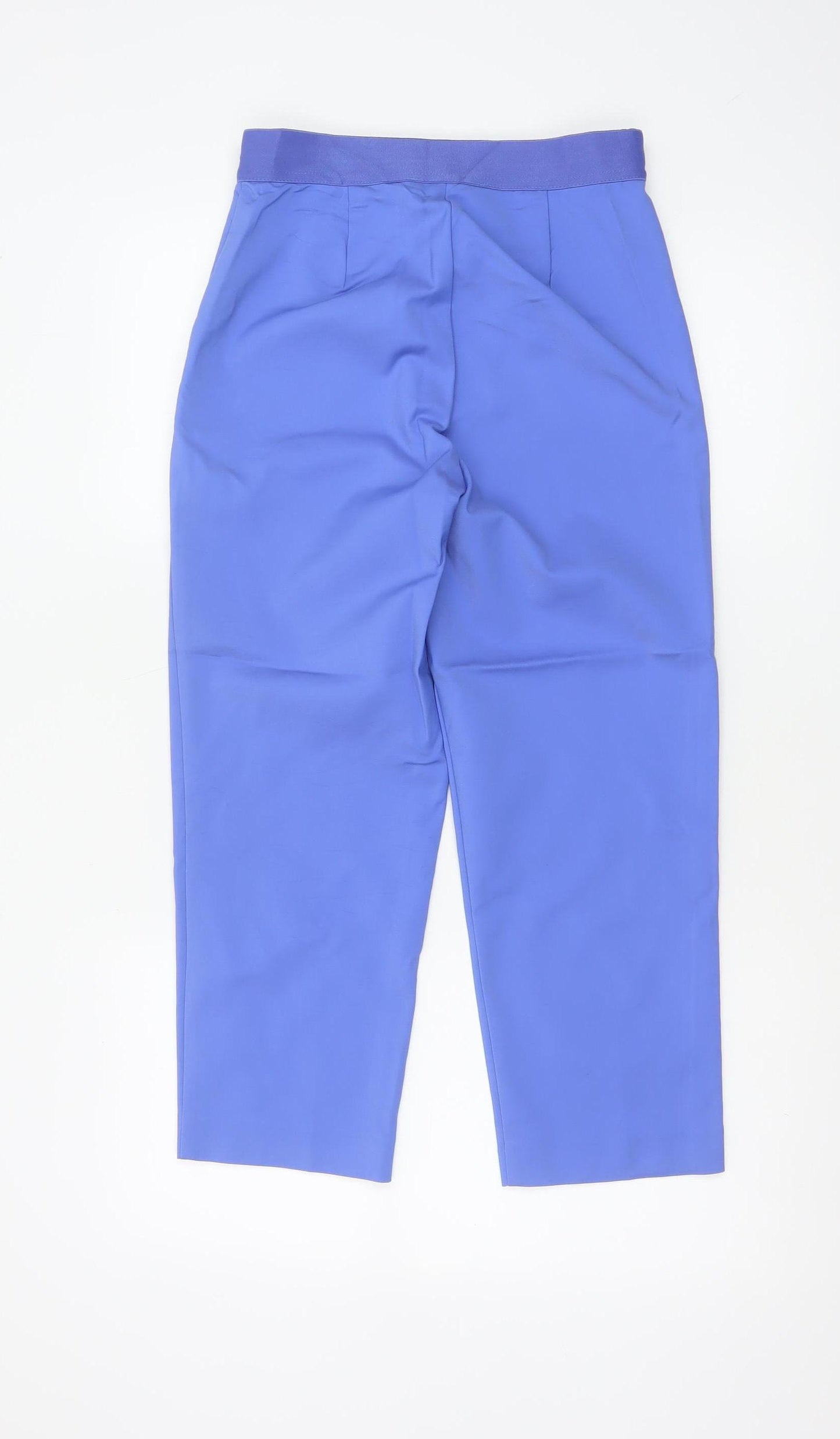 M&S Women’s Blue UK 8 Tapered Smart Trousers Stretch Pockets