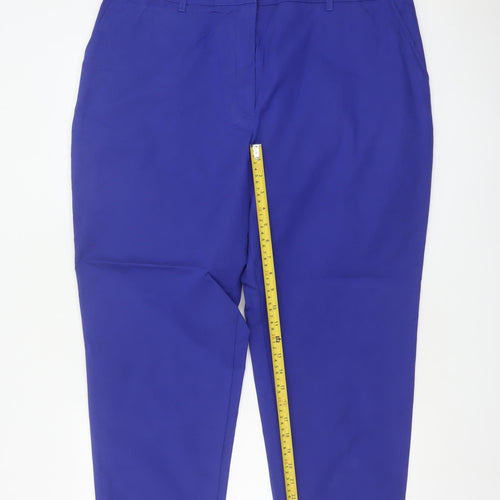 Marks and Spencer Women's Blue Size 20 Tapered Ankle Work Trousers