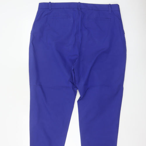 Marks and Spencer Women's Blue Size 20 Tapered Ankle Work Trousers