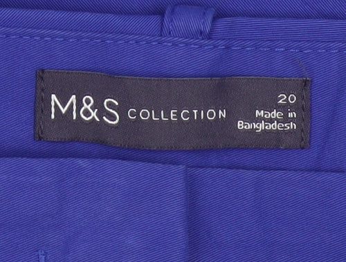 Marks and Spencer Women's Blue Size 20 Tapered Ankle Work Trousers