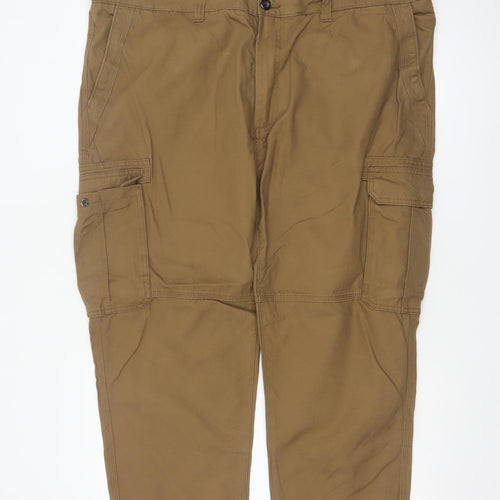 Marks and Spencer Men's Brown 44/29 Cotton Cargo Trousers