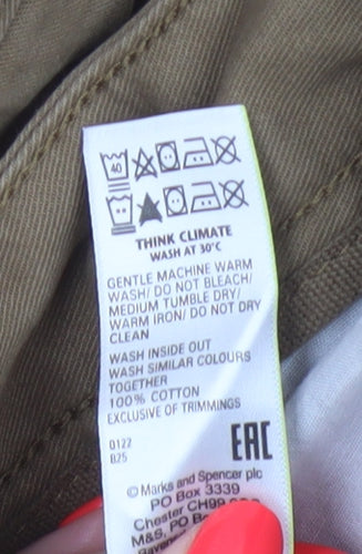 Marks and Spencer Men's Brown 44/29 Cotton Cargo Trousers