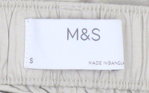 Marks and Spencer Men's Beige S Cargo Jogger Trousers Elastic Waist