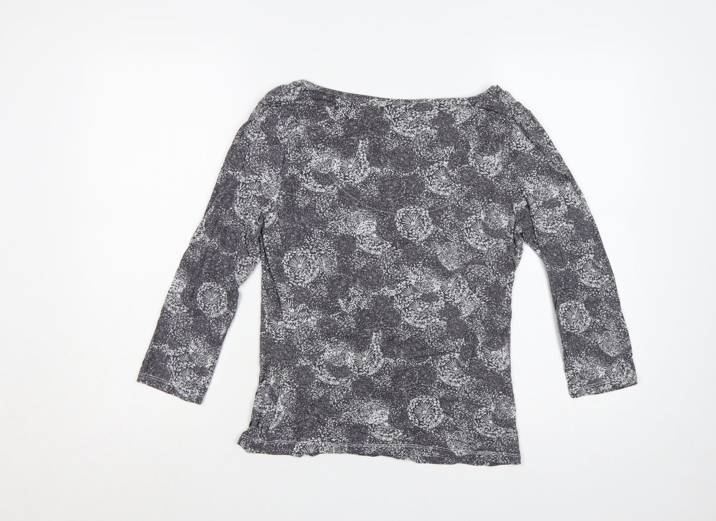 Rocha John Rocha Women Grey Floral Cowl Neck Jersey Blouse UK 12