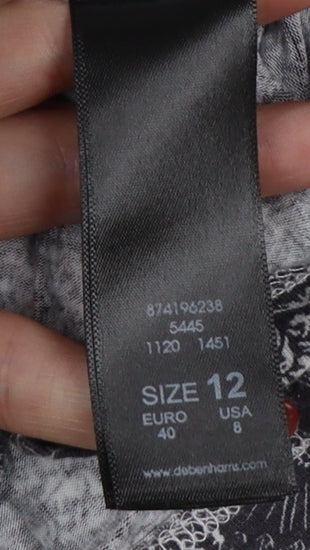 Rocha John Rocha Women Grey Floral Cowl Neck Jersey Blouse UK 12