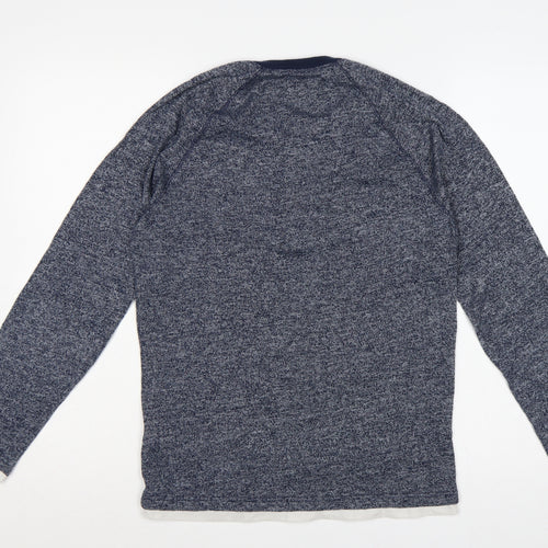 Abercrombie & Fitch Men’s Blue XS Long Sleeve Henley Logo T-Shirt