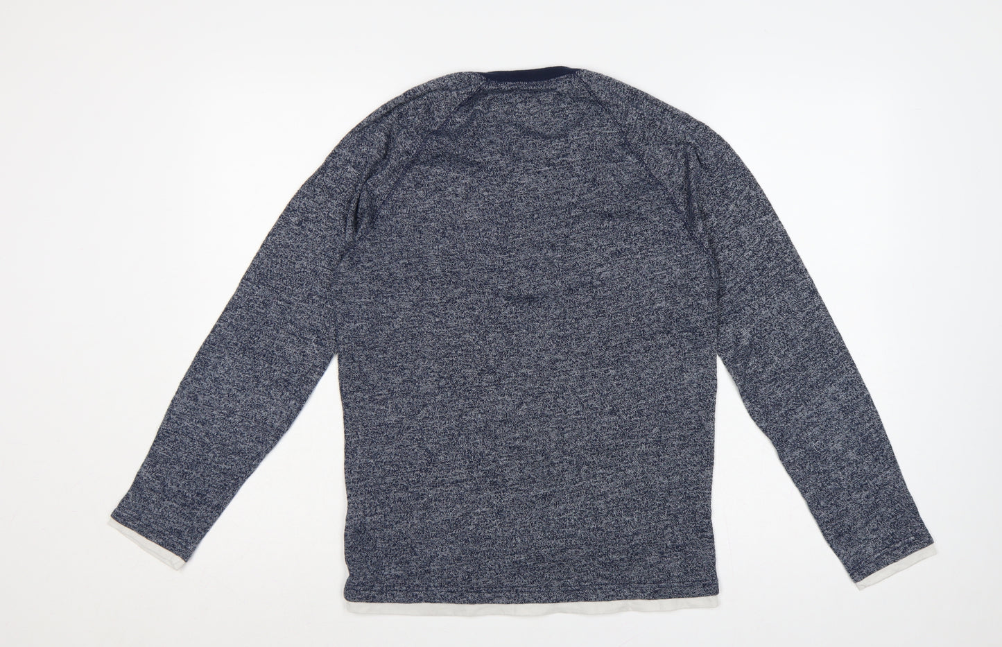 Abercrombie & Fitch Men’s Blue XS Long Sleeve Henley Logo T-Shirt