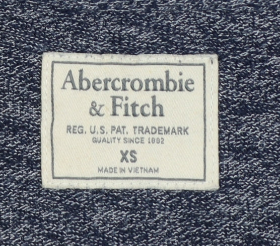 Abercrombie & Fitch Men’s Blue XS Long Sleeve Henley Logo T-Shirt