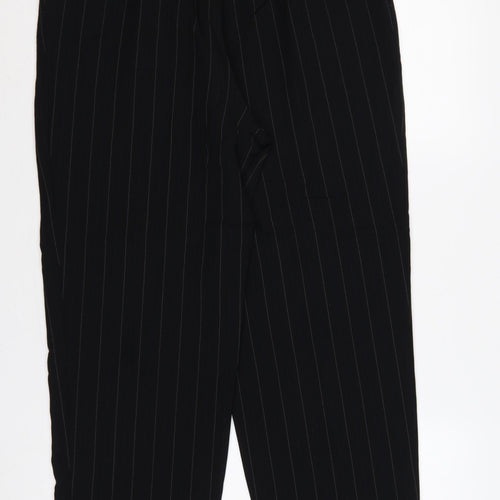 St Michael Marks & Spencer Women Black Pinstripe Wool Trousers UK 14