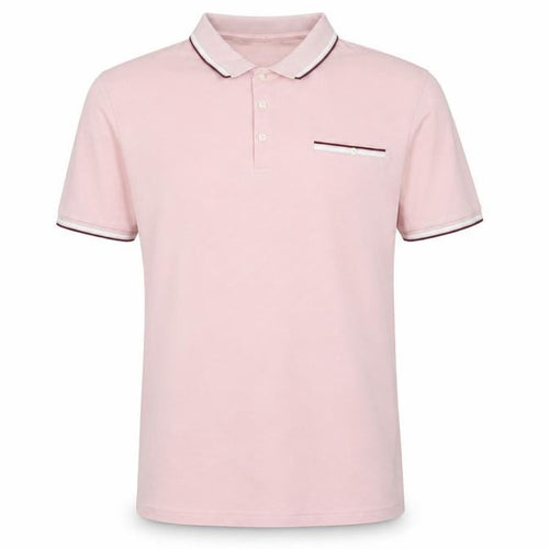 Marks & Spencer Men's Pink XL Modal Polo Shirt Contrast Trim
