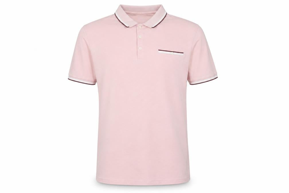 Marks & Spencer Men's Pink XL Modal Polo Shirt Contrast Trim