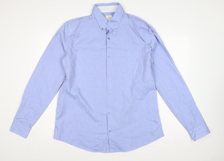 Next Tailoring Men’s Blue XL Slim Fit Button-Down Long Sleeve Shirt