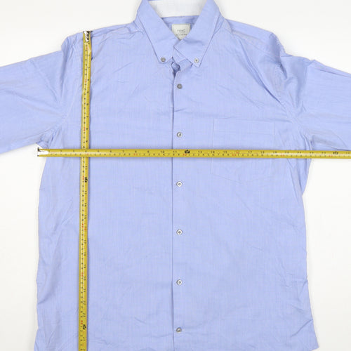 Next Tailoring Men’s Blue XL Slim Fit Button-Down Long Sleeve Shirt