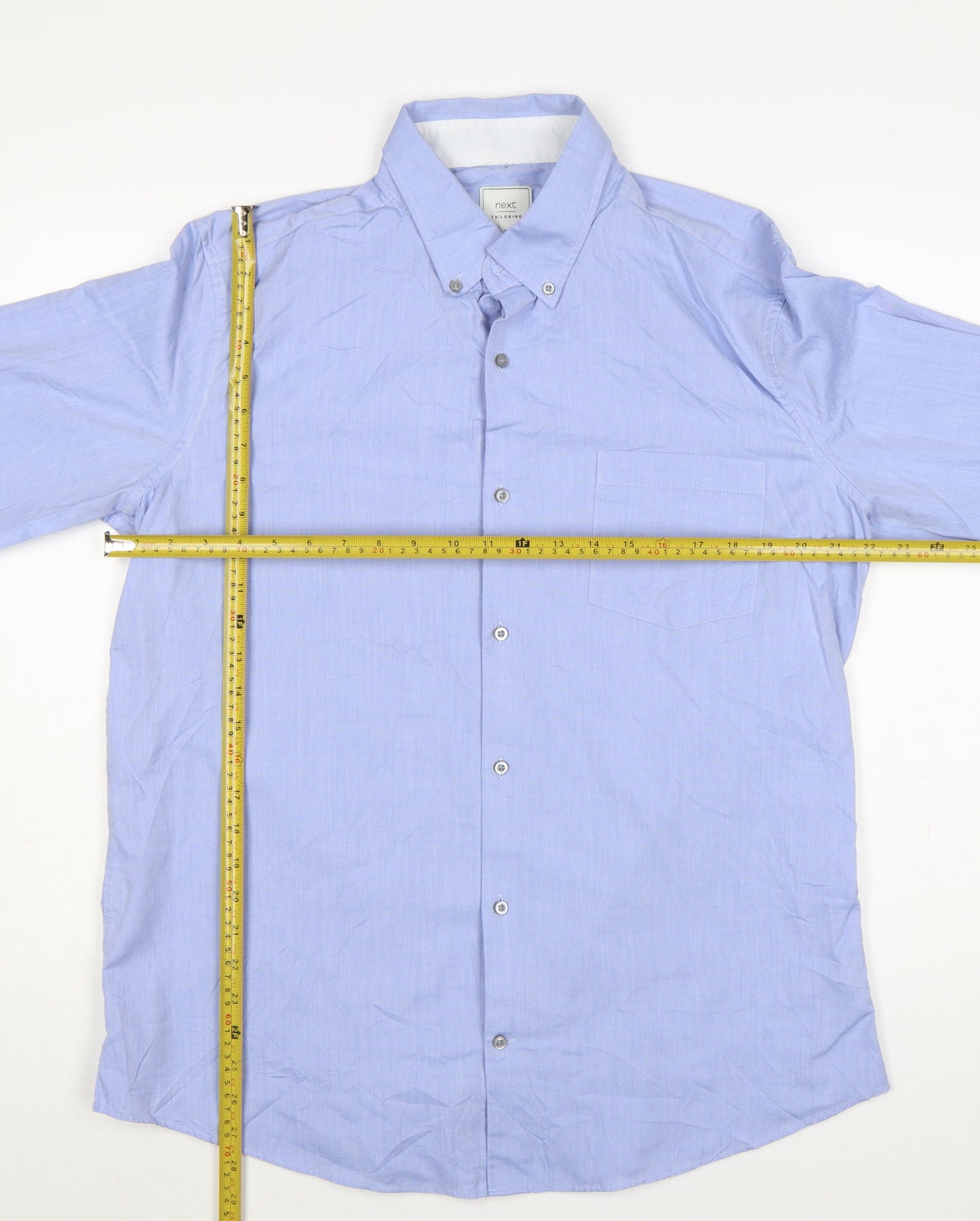 Next Tailoring Men’s Blue XL Slim Fit Button-Down Long Sleeve Shirt