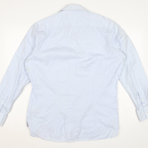 Ted Baker Men Blue 16.5 34/35 Cotton Spread Collar Button-Up Shirt