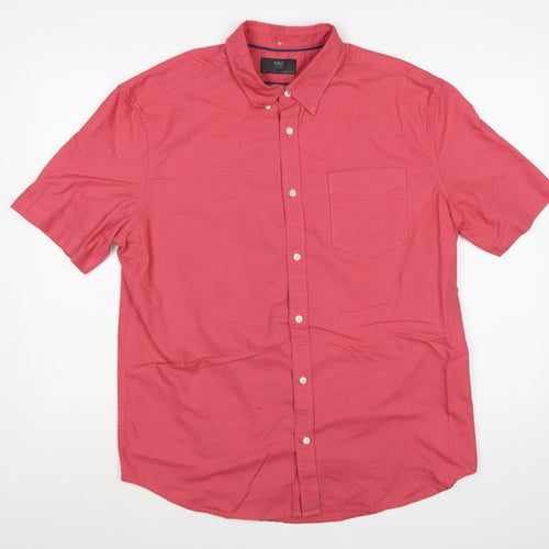 Marks & Spencer Men Pink XL Laundered Oxford Button Down Shirt