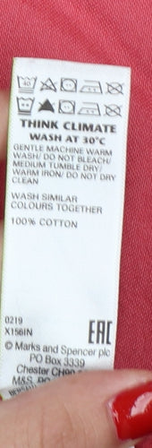 Marks & Spencer Men Pink XL Laundered Oxford Button Down Shirt