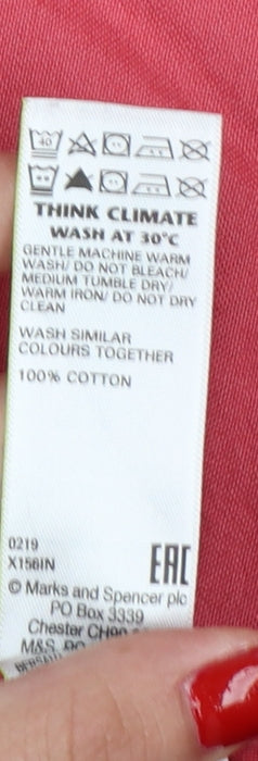 Marks & Spencer Men Pink XL Laundered Oxford Button Down Shirt