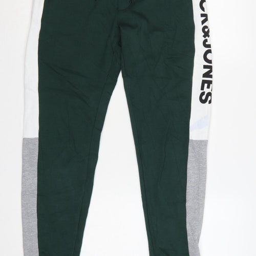 Jack & Jones Men’s Green Logo Panel Jogger Sweatpants Size S