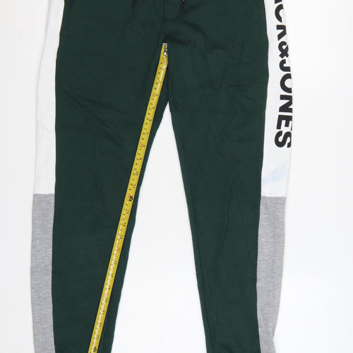 Jack & Jones Men’s Green Logo Panel Jogger Sweatpants Size S