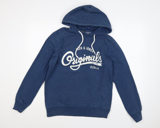 Jack & Jones Men’s Blue M Originals Graphic Pullover Hoodie