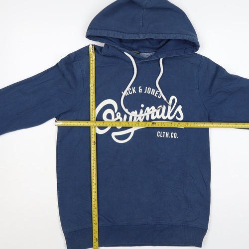 Jack & Jones Men’s Blue M Originals Graphic Pullover Hoodie