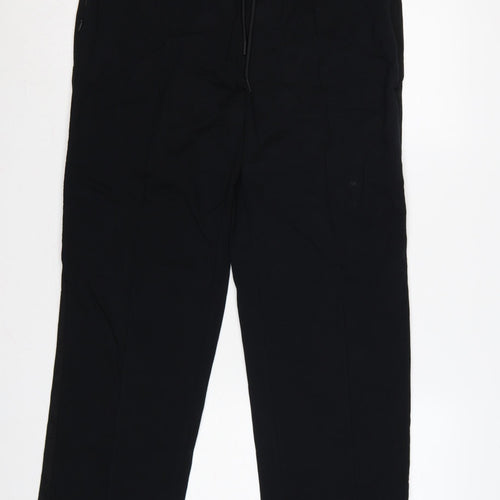 Marks & Spencer Women Black Size 14 Drawstring Jogger Trousers Cotton Stretch