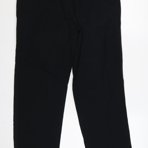 Marks & Spencer Women Black Size 14 Drawstring Jogger Trousers Cotton Stretch