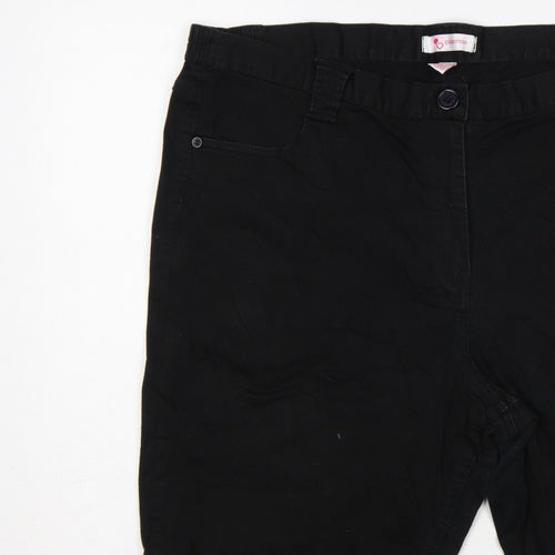 Glamorosa Women’s Black UK 24 Plus Bermuda Shorts Button Cuffs