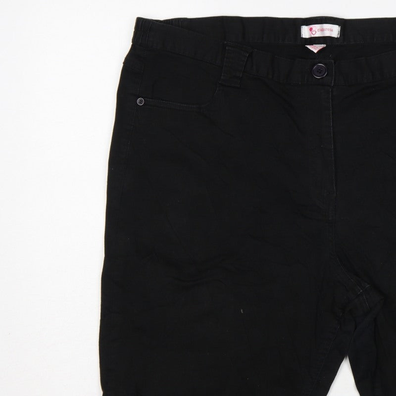 Glamorosa Women’s Black UK 24 Plus Bermuda Shorts Button Cuffs