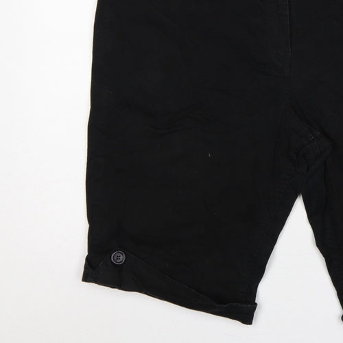 Glamorosa Women’s Black UK 24 Plus Bermuda Shorts Button Cuffs