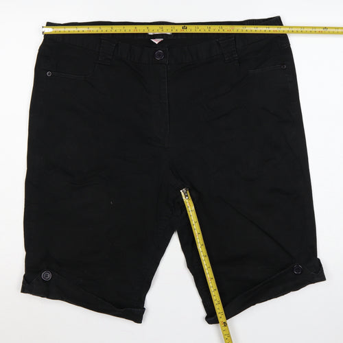 Glamorosa Women’s Black UK 24 Plus Bermuda Shorts Button Cuffs