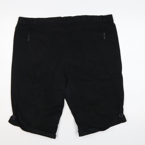 Glamorosa Women’s Black UK 24 Plus Bermuda Shorts Button Cuffs