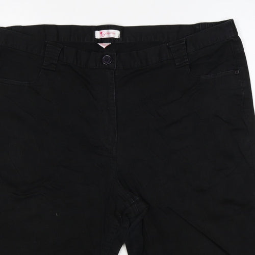 Glamorosa Women’s Black UK 24 Plus Bermuda Shorts Button Cuffs